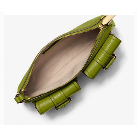 Michael Kors Zoe Small Buckled Convertible Pouchette Green - Picture 2 of 3